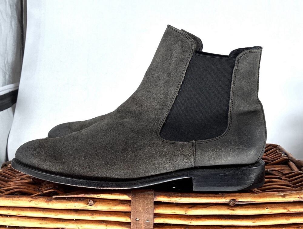 Thursday Boot Co Duke Chelsea Boots 11.5 Dark Olive Gray Suede Goodyear Welt Men